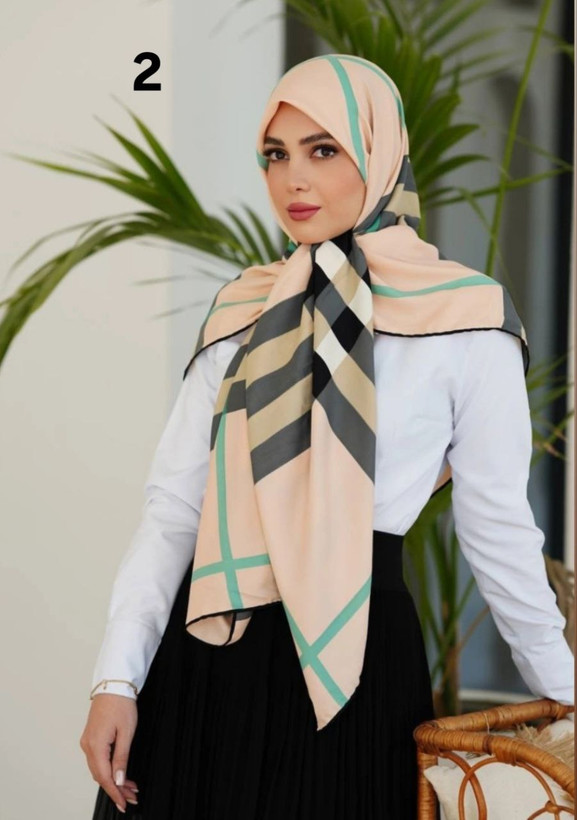 روسری ابریشم قواره 140 طرح باربری