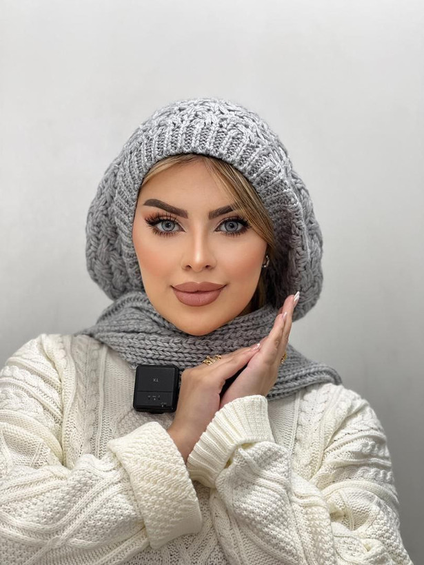 کلاه وشال شیطونی بافت
