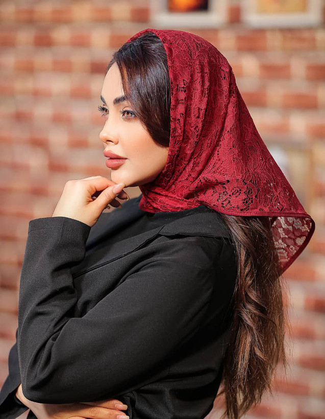 مینی اسکارف گیپورحاشیه گان دوزی