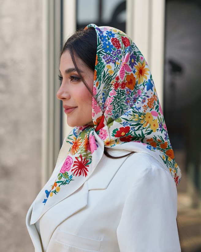 روسری ابریشم توییل اورجینال قواره 90 رزالین