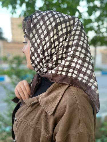 مینس اسکارف نخی قهوه ایی