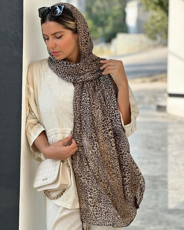 شال نخ پنبه پلنگی