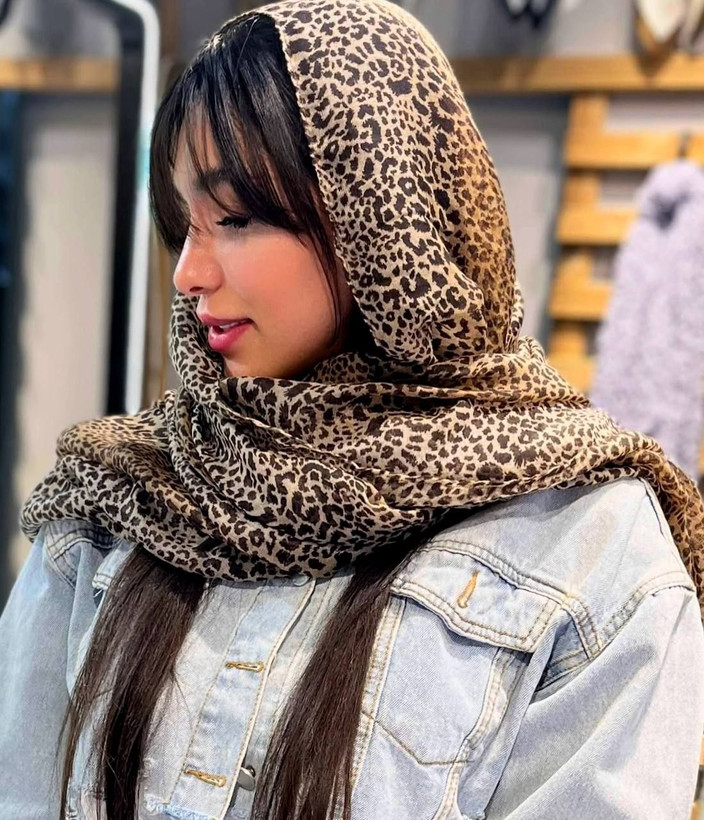 شال نخ پنبه پلنگی وارداتی(بسیارلطیف وسبک)