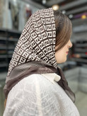 مینی اسکارف نخی رنگ موکا.طرح سورن