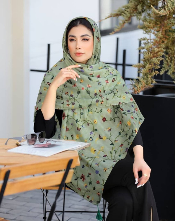 روسری نخی قواره 140.سبز