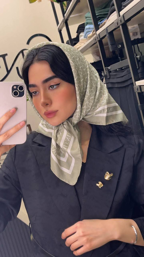 مینی اسکارف نخی سبز ماچا