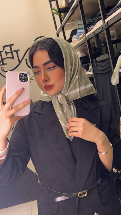 مینی اسکارف نخی سبز ماچا