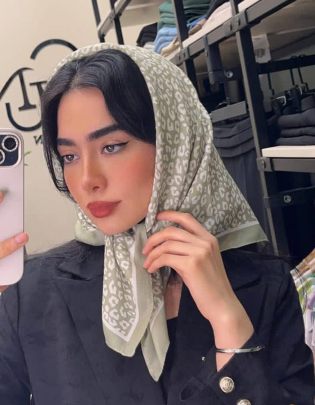 مینی اسکارف نخی سبز ماچا