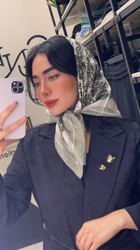 مینی اسکارف نخی سبز ماچا