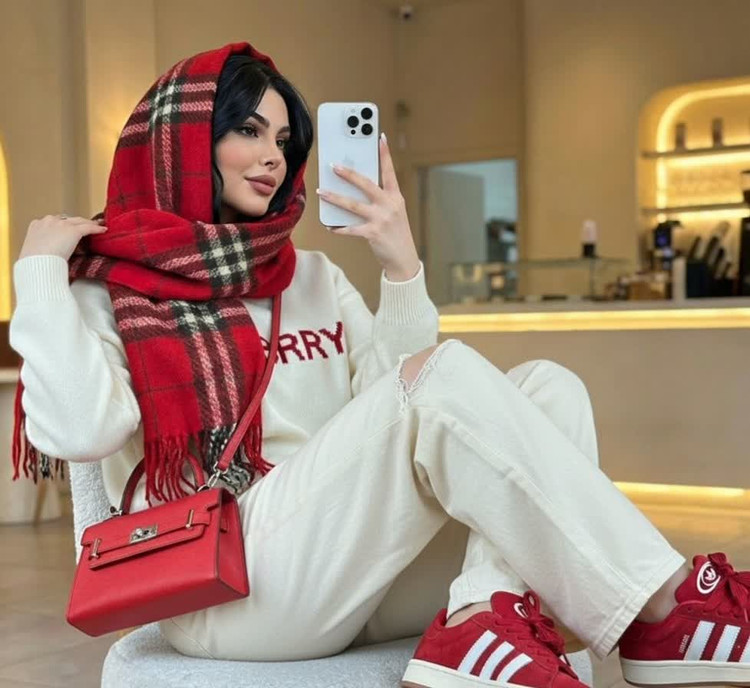 شال موهر وارداتی قرمز